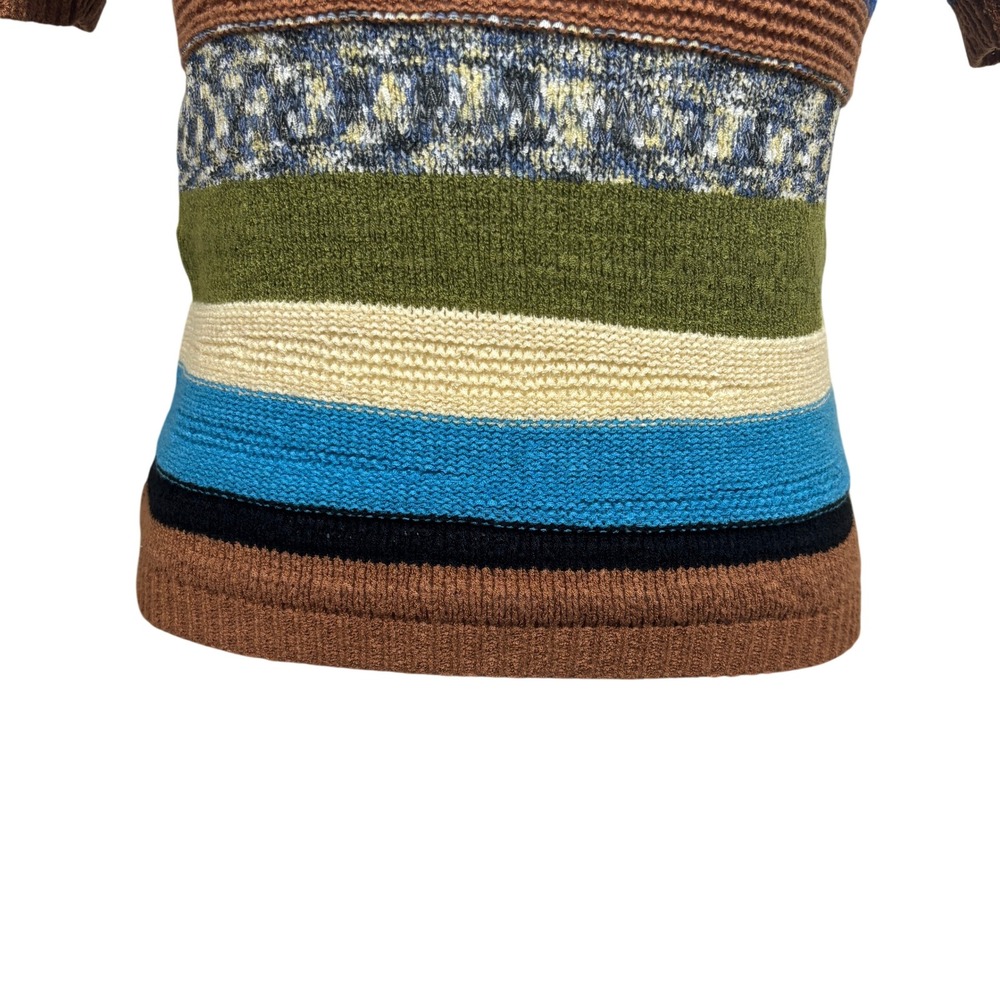 Elizabeth James The Label Striped Knit Puff Sleeve Crewneck Sweater Top Women XS - Picture 3 of 8